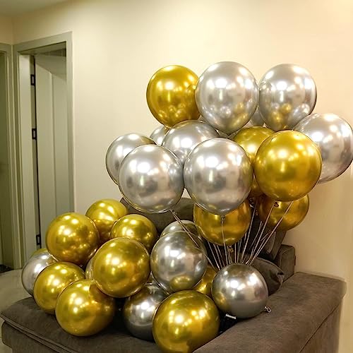 TOYXE Birthday Party Decoration Shiny Chrome Balloons and Letter Foil Balloons Set of 62 Pcs – Metallic Party Balloons Kit for Birthday Celebrations - Image 5
