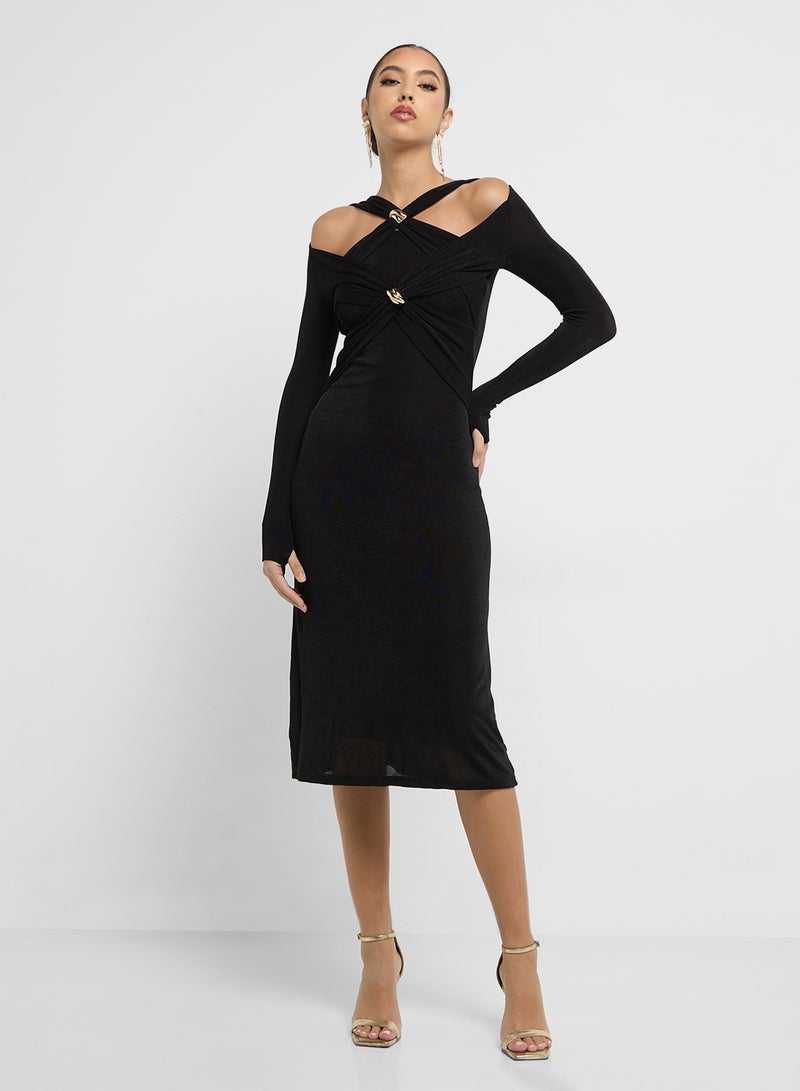 Ginger Twist-Front Midi Dress - Image 1