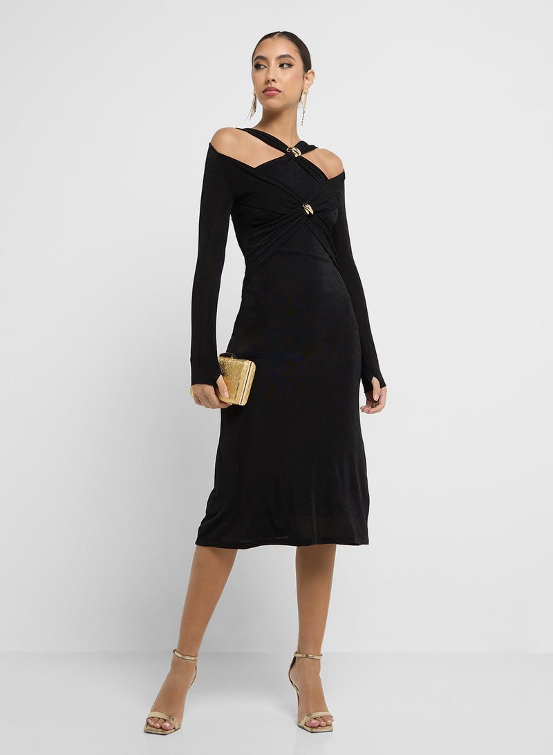 Ginger Twist-Front Midi Dress - Image 4