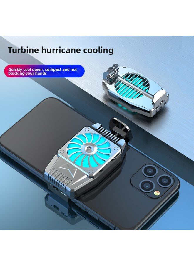 Generic Take A Mountain Tiger H15 Mobile Phone Radiator Fast Physical Cooling Handle Refrigeration Water-cooled Small Fan Liquid Cooling-Color:H15 Silver Power Supply Large Package  - Image 2