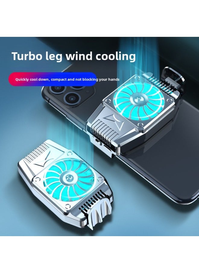 Generic Take A Mountain Tiger H15 Mobile Phone Radiator Fast Physical Cooling Handle Refrigeration Water-cooled Small Fan Liquid Cooling-Color:H15 Silver Power Supply Large Package  - Image 1