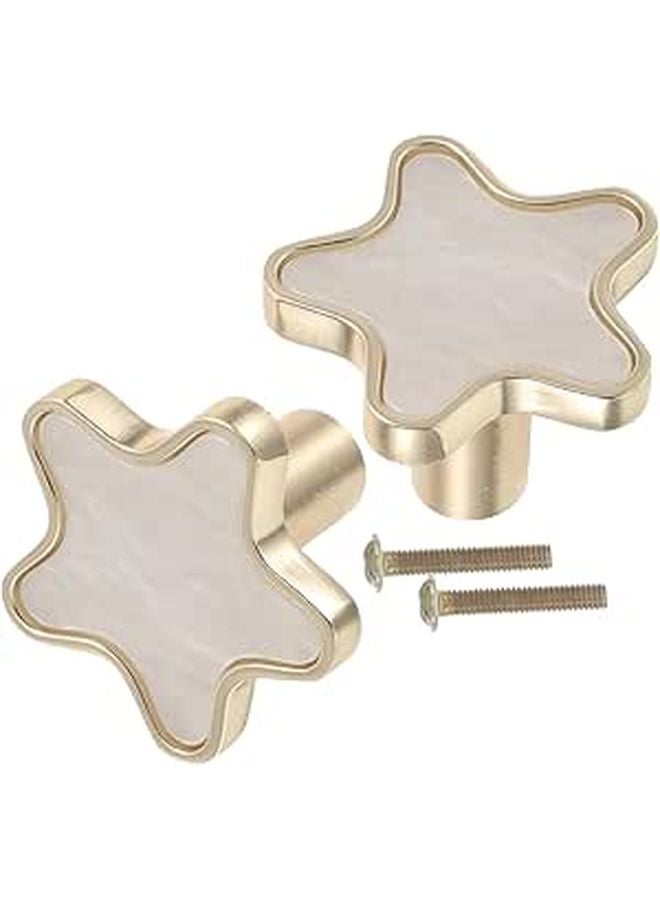 Nordic Star Shaped White Metal Cabinet Knobs Handles For Kitchen Bathroom Wardrobe Drawers - Image 1