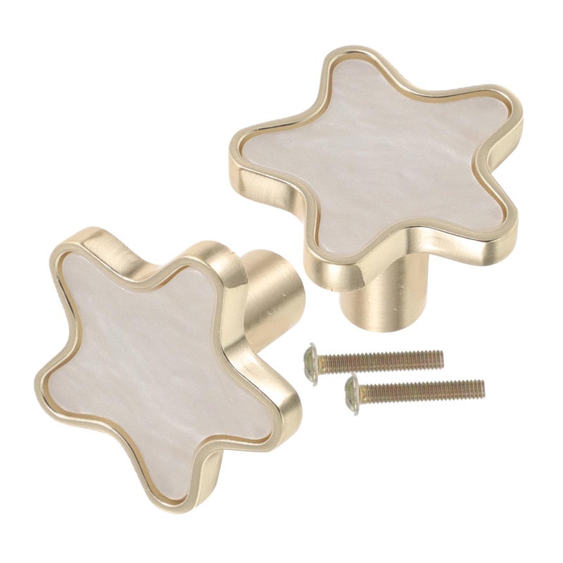 Nordic Star Shaped White Metal Cabinet Knobs Handles For Kitchen Bathroom Wardrobe Drawers - Image 2