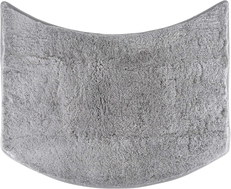 FLUFFY Bath Mat for Round Showers, Made of Microfiber, with Non-Slip Bottom (Small Curve | Shower Radius 21 5/8 inch, Gray) - Image 1