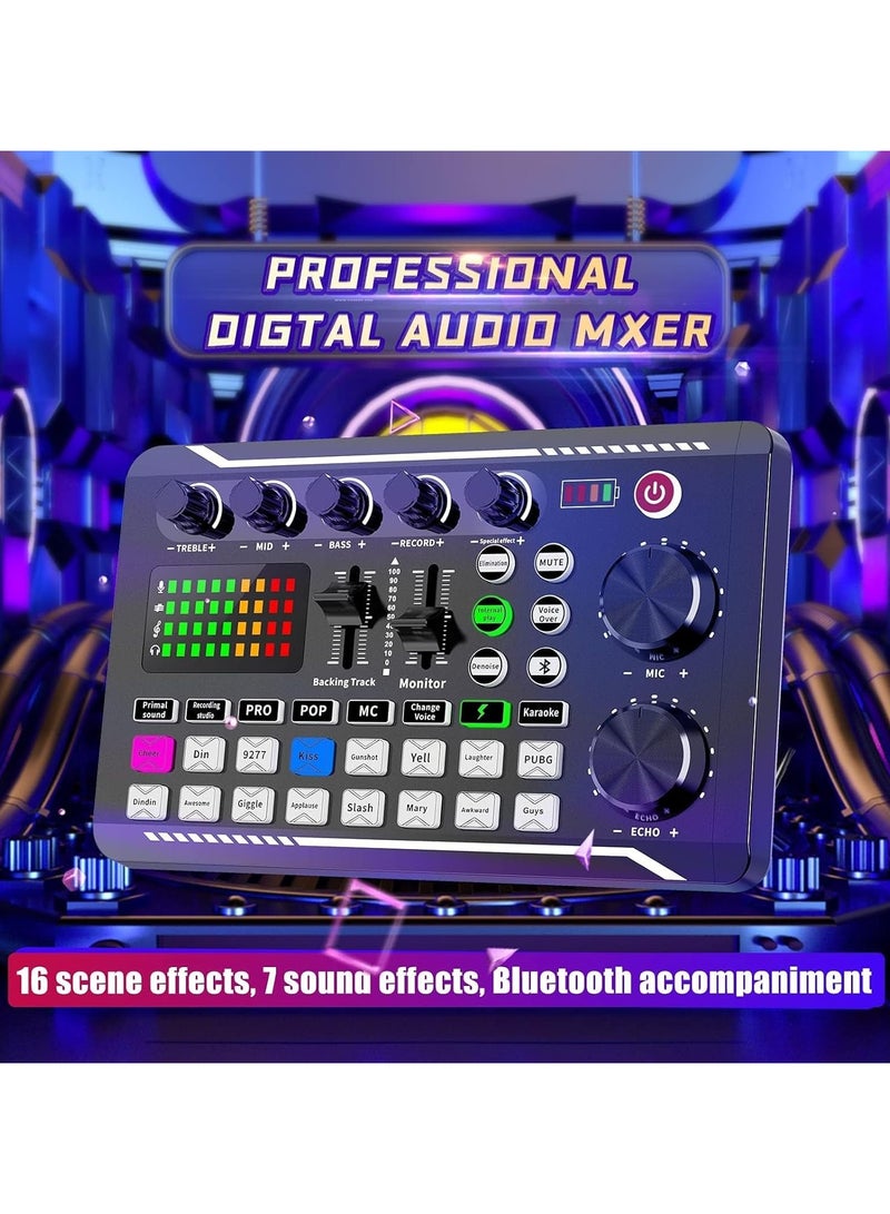Professional Audio Mixer, SINWE Live Sound Card and Audio Interface with DJ Mixer Effects and Voice Changer,Podcast Production Studio Equipment, Prefect for Streaming/Podcasting/Gaming  - Image 2
