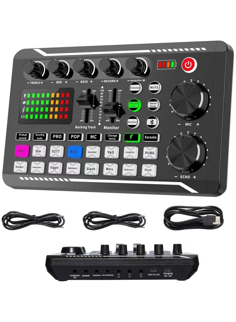خلاط صوت احترافي، بطاقة صوت حية من SINWE وواجهة صوتية مع تأثيرات خلاط دي جي ومغير صوت، معدات استوديو إنتاج بودكاست، مثالية للبث المباشر/البودكاست/الألعاب - Image 4