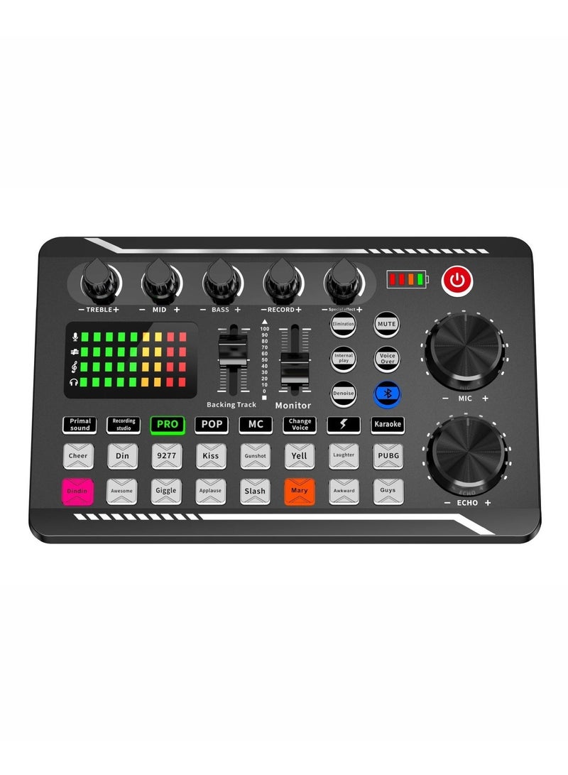 خلاط صوت احترافي، بطاقة صوت حية من SINWE وواجهة صوتية مع تأثيرات خلاط دي جي ومغير صوت، معدات استوديو إنتاج بودكاست، مثالية للبث المباشر/البودكاست/الألعاب - Image 1