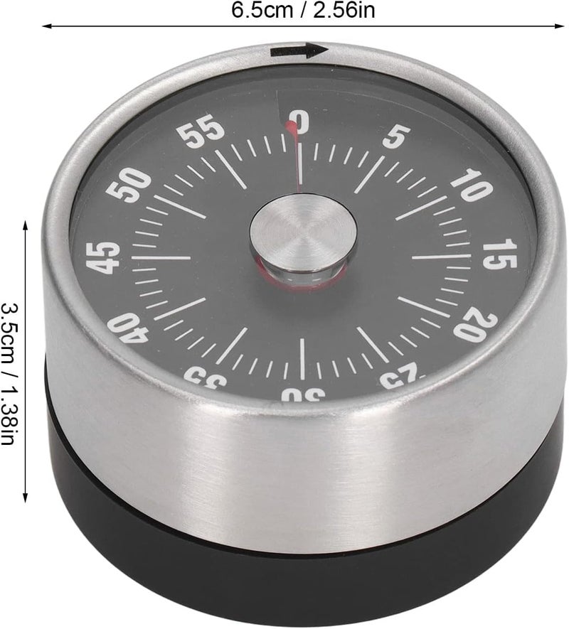 CLOUDTAB 60Minute Stainless Steel Magnetic Mechanical Timer 360 Rotary Countdown Timer for Kitchen Office Classroom Fitness Baking Studying with Alarm Multicolor - Image 2