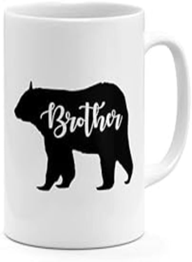 RYN PRINTED DESIGN Brother Bear Silhouette Coffee Mug White 11ounce