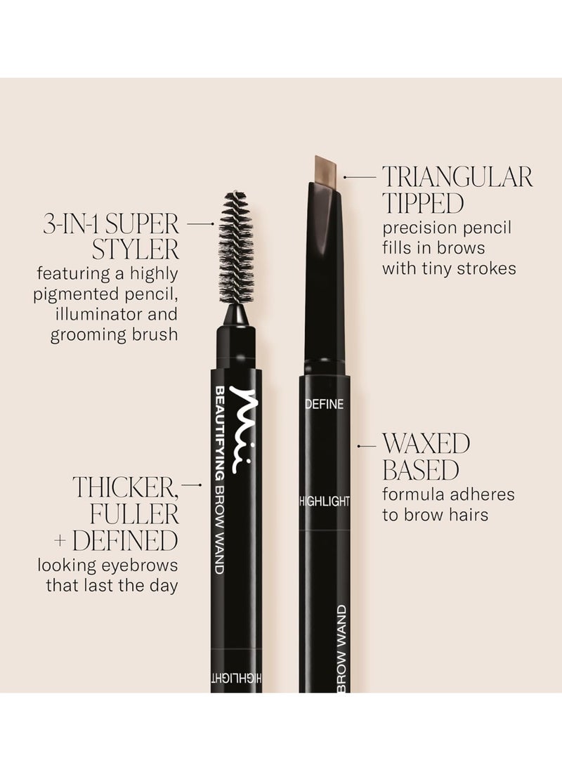 JESSICA - Mii Cosmetics Brow Beautifying Brow Wand 3 in1 Precision Eyebrow Pencil Truly Fair - Image 1