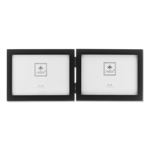 Lawrence Frames 4x6 Hinged Double (Horizontal) Black Wood Picture Frame - Gallery Collection (755564D) - Image 1