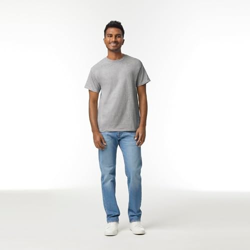 Gildan Mens Heavy Cotton T-Shirt, Style G5000, Multipack T Shirt, Sport Grey (3-Pack), Large US - Image 3