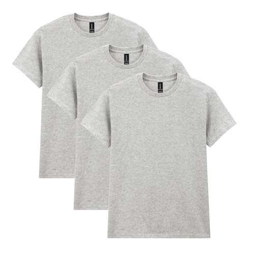 Gildan Mens Heavy Cotton T-Shirt, Style G5000, Multipack T Shirt, Sport Grey (3-Pack), Large US - Image 1