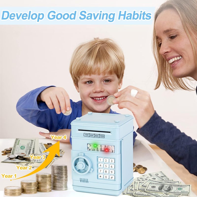 Refasy Piggy Bank Cash Coin Can ATM Bank Electronic Coin Money Bank for Kids Age 3-12, Money Savings Box Mini ATM Coin Bank Toys Gifts for 3 4 5 6 7 8 9 10 11 12 Year Old Boys Girls - Image 2
