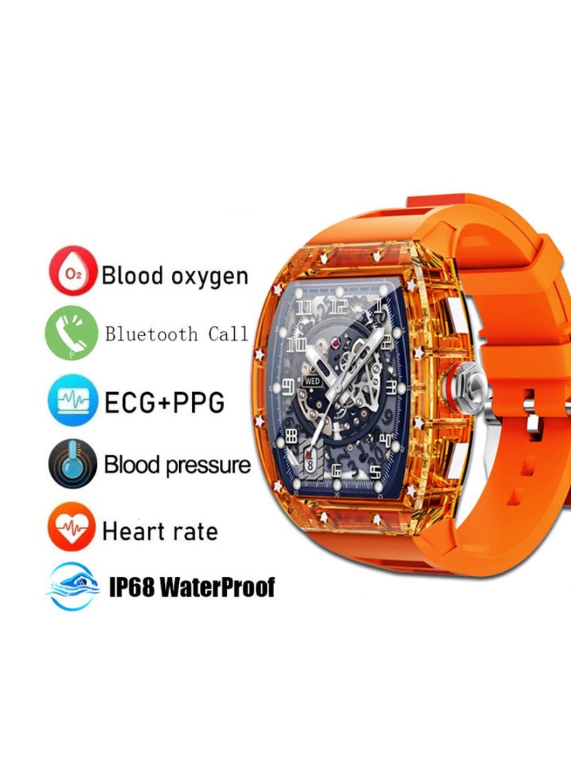 Mi Techo WS6 1.86-inch Full Touch Screen IP68 Waterproof and HD Calling Android Smart Watch For Men Orange - Image 2