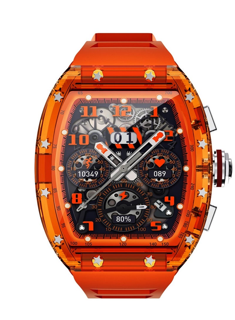 Mi Techo WS6 1.86-inch Full Touch Screen IP68 Waterproof and HD Calling Android Smart Watch For Men Orange - Image 3