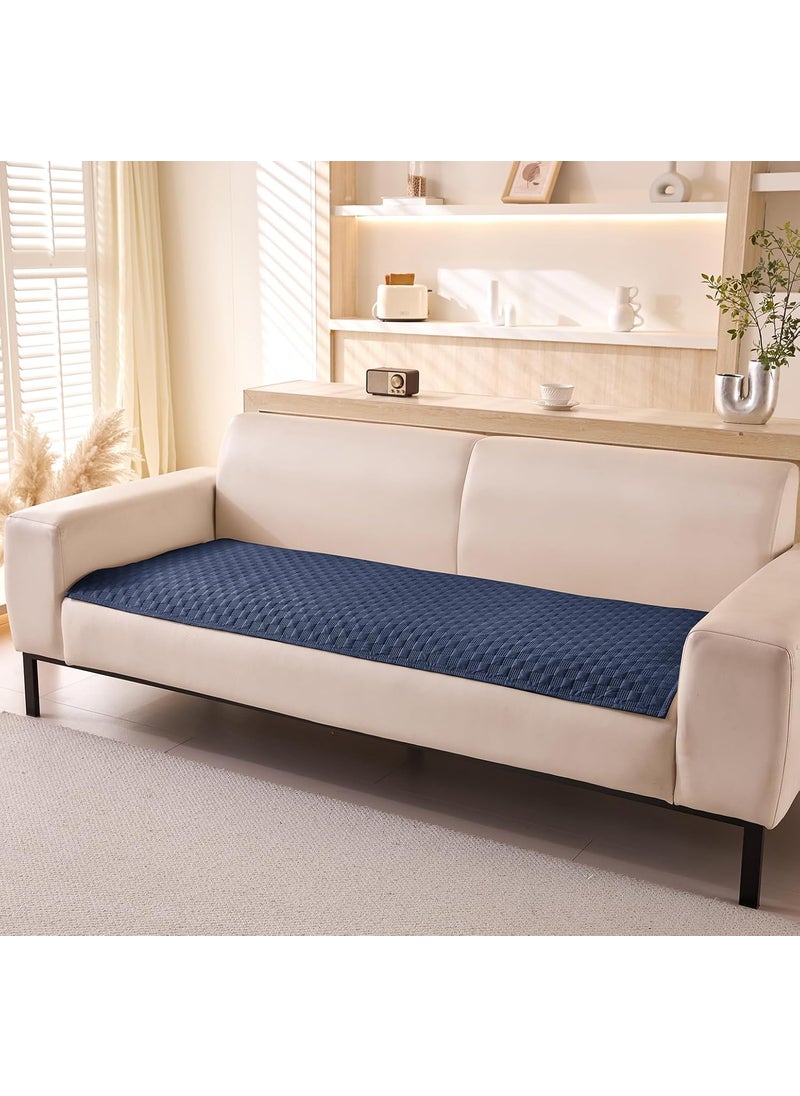HOUSE OF QUIRK - House of Quirk Luxury Waterproof Sofa Cover 1/2/3/4 Seater Anti-Slip Plaid Sofa Cover Washable Sofa Slipcover Furniture Protector from Pets Replacement Protector (2 pc Armrest Navy, 50x70cm) - Image 1