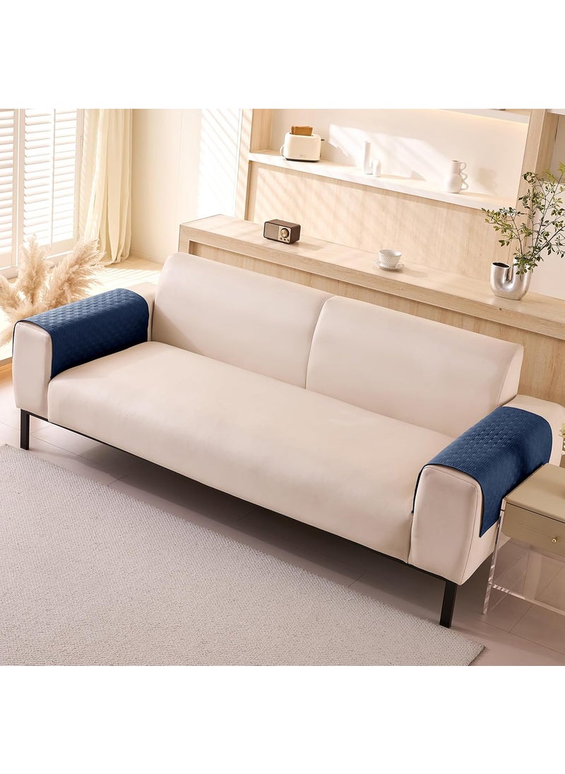 HOUSE OF QUIRK - House of Quirk Luxury Waterproof Sofa Cover 1/2/3/4 Seater Anti-Slip Plaid Sofa Cover Washable Sofa Slipcover Furniture Protector from Pets Replacement Protector (2 pc Armrest Navy, 50x70cm) - Image 1