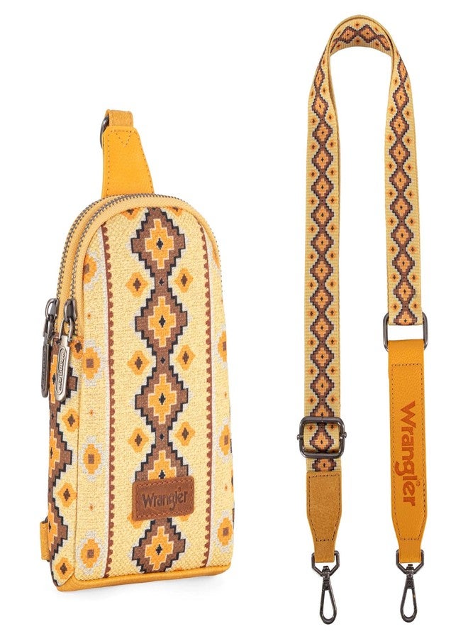 Wrangler Aztec Crossbody Sling Bags for Women Cross Body Purse with Detachable Strap WG2205-210YL - Image 2
