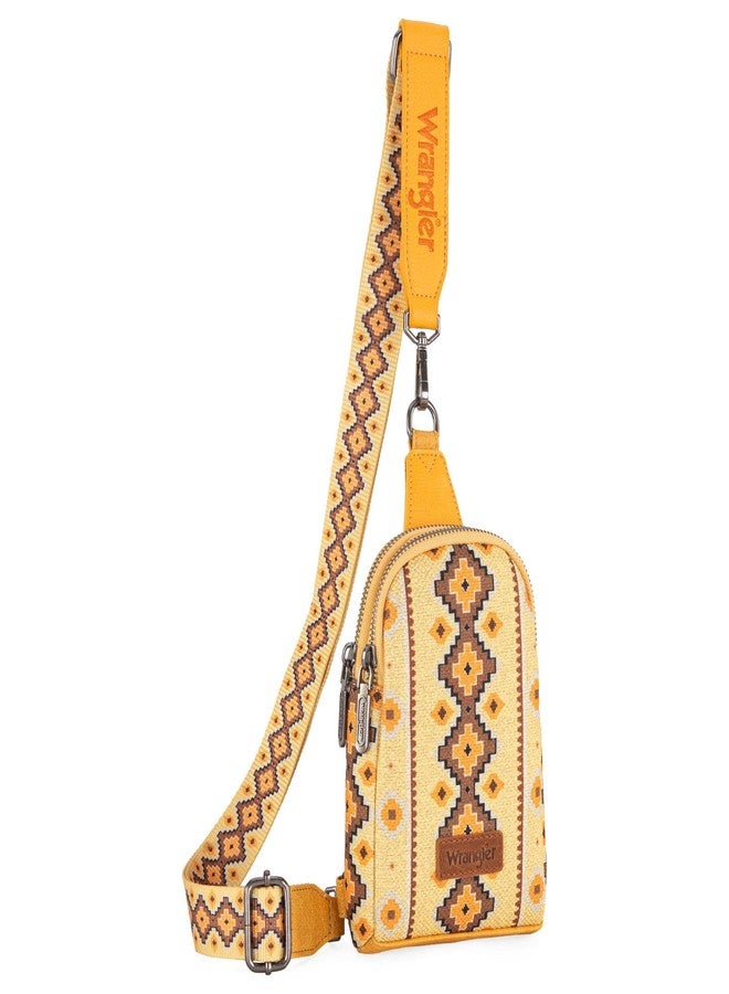 Wrangler Aztec Crossbody Sling Bags for Women Cross Body Purse with Detachable Strap WG2205-210YL - Image 1