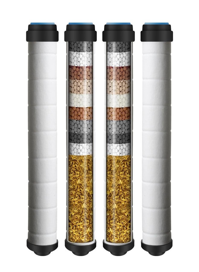 Luxsego فلتر رأس الدش لوكسغو للمياه العسرة - بديل مع 4 قطع من فلتر القطن PP و KDF55 لإزالة الكلور والمواد الضارة - مثالي لمجموعة رأس الدش المفلترة بالميكروبابل لوكسغو - Image 1