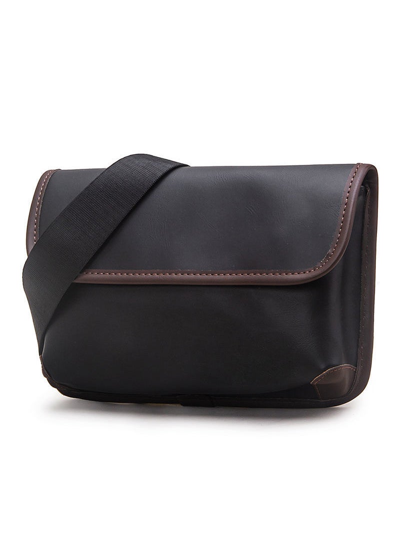 Generic - 2022 New Mens Trendy Crossbody Bag Street Style Lightweight Messenger Bag Unique Design Casual Small For Men Large Crazy Horse Black - Image 1
