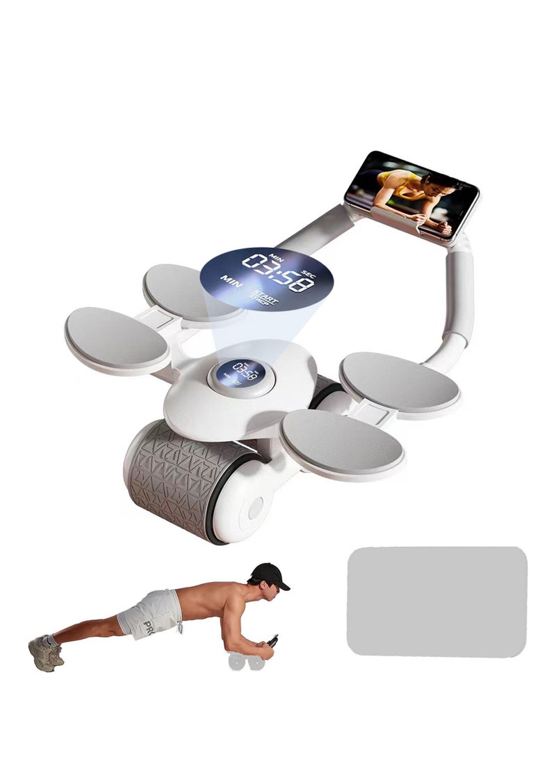 Rock Pow - Ab Roller Wheel with Elbow Support Auto Rebound Abdominal Wheel 2023 New with timer ABs Roller Wheel Core Exercise Equipment - Image 1