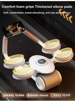 Rock Pow Ab Roller Wheel with Elbow Support Auto Rebound Abdominal Wheel 2023 New with timer ABs Roller Wheel Core Exercise Equipment  - Image 5
