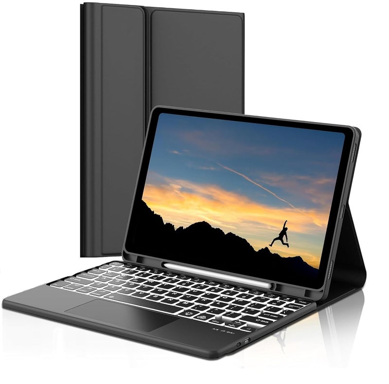typecase Keyboard case for iPad 10.2 Inch (9th, 8th, 7th Gen), iPad Air 3, iPad Pro 10.5, Multi Touch Trackpad & 7-Colors Backlit, Multi Viewing Angle, Pen Slot, Magnetically Detachable Keyboard Cover - Image 1