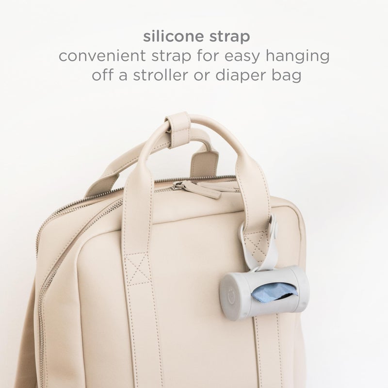 Ubbi On-the-Go Gray Bag Dispenser and Waste Disposal Bags Refill, 60 Lavender Scented Diaper Bags, Baby Savings Bundle, New Parent Gift - Image 5