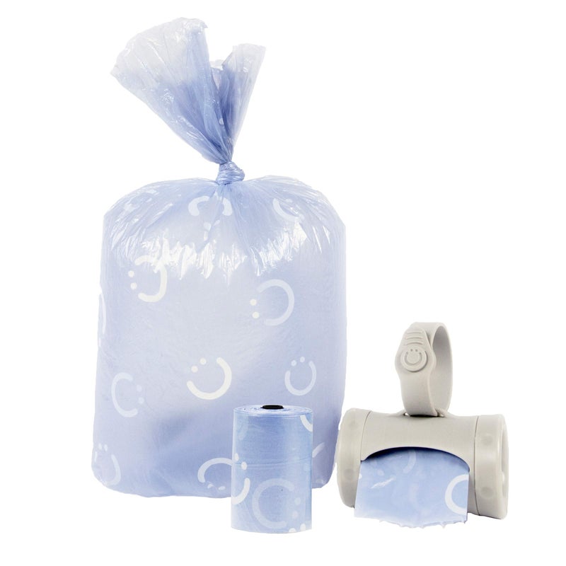 Ubbi On-the-Go Gray Bag Dispenser and Waste Disposal Bags Refill, 60 Lavender Scented Diaper Bags, Baby Savings Bundle, New Parent Gift - Image 2