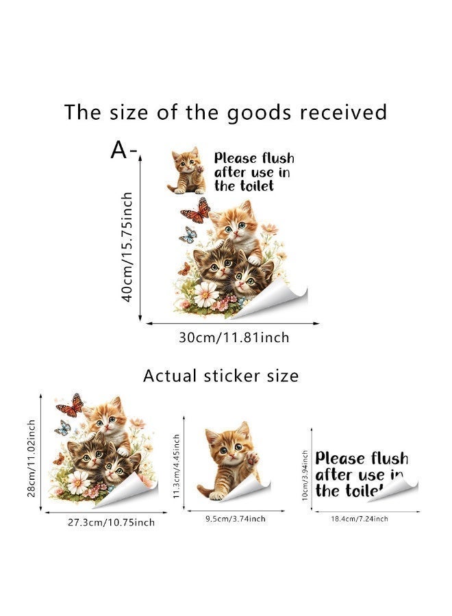 Cute Cartoon Animal Toilet Stickers, Removable Waterproof Bathroom Wall & Lid Decor Decals with Prompt Text - Image 5