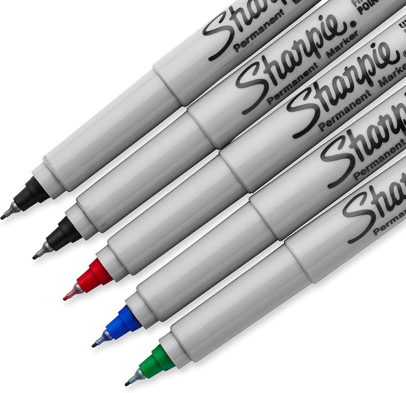 Sharpie 37675PP Permanent Markers, Ultra Fine Point, Assorted Colors, 5 Count - Image 3