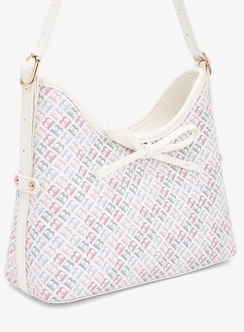 Flora Bella By Shoexpress MULTICOLOR Flora Bella Monogram Print Shoulder Bag with Adjustable Strap for Women | Best Price UAE