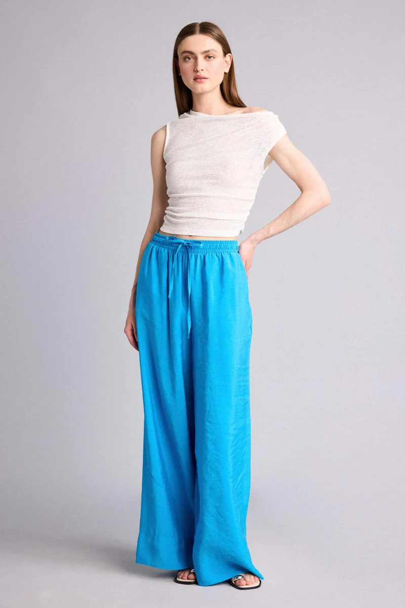 DeFacto Wide Leg Regular Hem Zipper Sensual Trousers