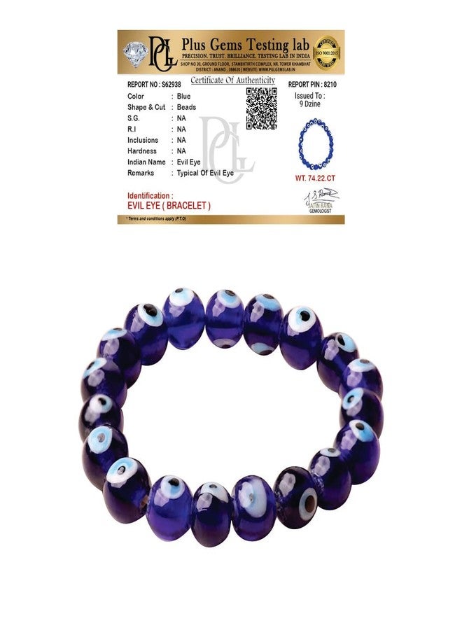 9Dzine Certified Evil Eye Beads Bracelet | Protective Beaded Bracelet for Men & Women with Authenticity Certificate | Adjustable Nazar Bracelet for Gifting & Spiritual Style - Image 1