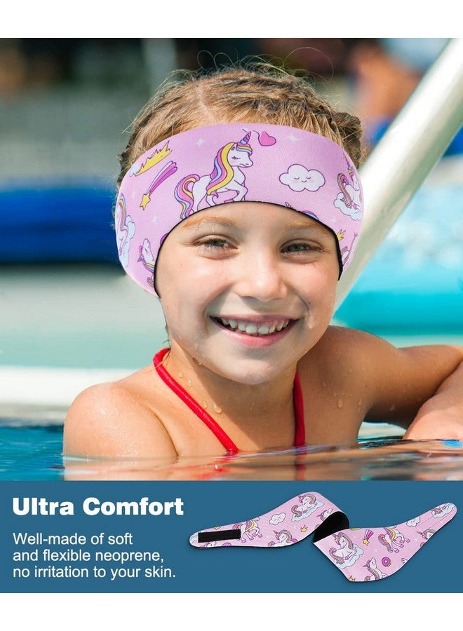 MoKo Swinmmers Headband For Kids, Lovely Swimming Headband Ear Band For Kids Keep Water Out Waterproof Ear Protection Band For Bathing Swimming Ear Band For Kids Age 12 S Size, Pink Unicorn - Image 5