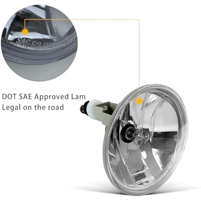 BOXLIGHT Driving Fog Lights For 20072013 Avalanche 20072014 Chevy SuburbanTahoe 20152016 Colorado 20102013 Camaro 2015 SilveradoGmc AcadiaYukon 1 Pair Front Bumper Driving Fog Lamps Clear Lens - Image 3