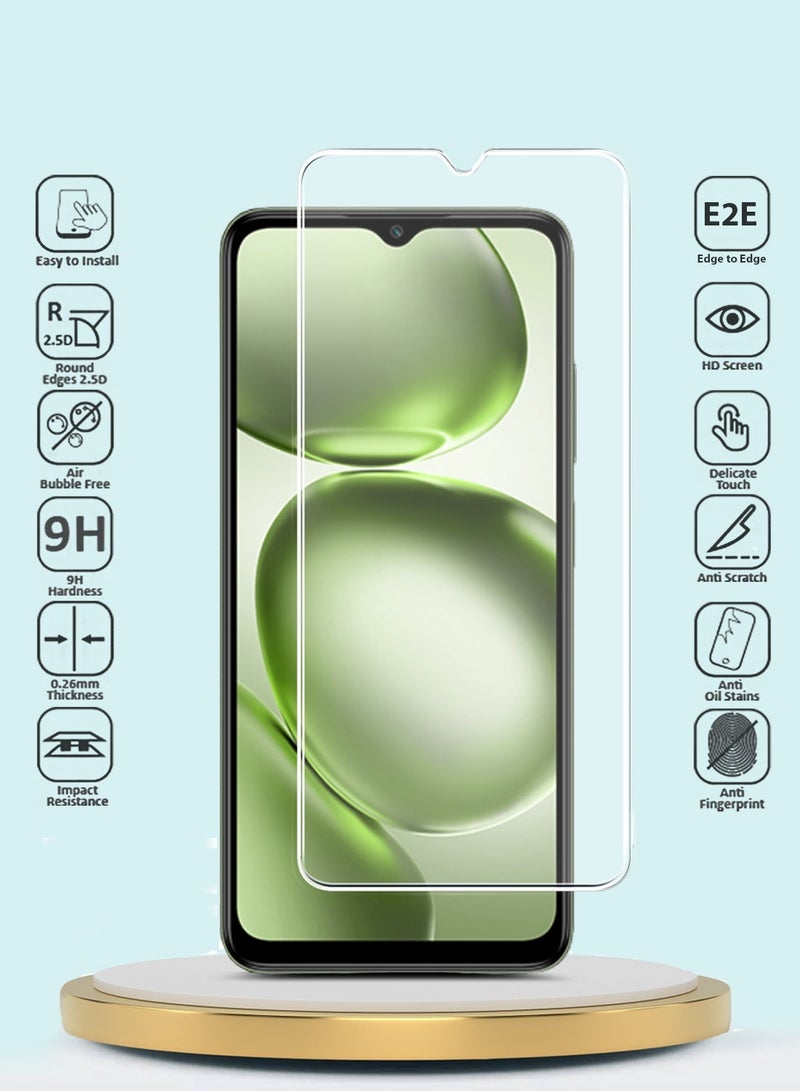 GMAX itel A100C 4G 2025 GMAX Premium Series Curved Edges 9H 2.5D Tempered Glass Screen Protector - Clear - Image 3