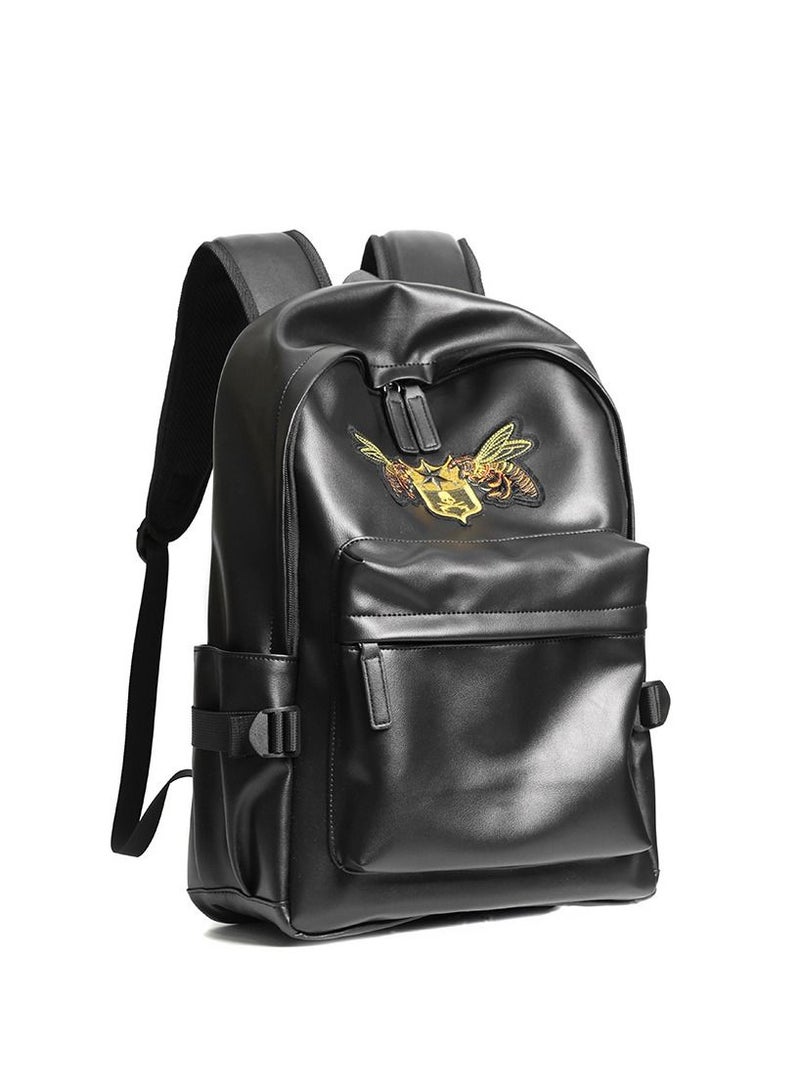 Leather Laptop Backpack for Men Women, School College Bookbag Casual Travel Daypack - Image 2