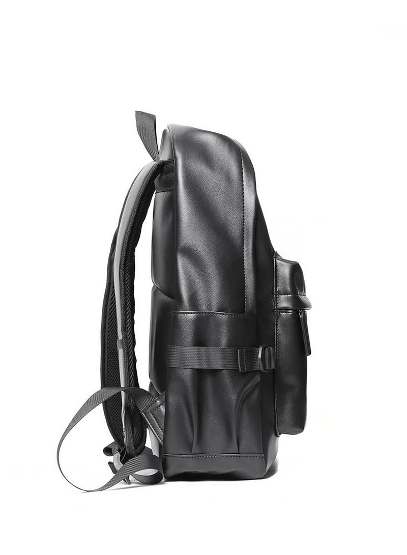 Leather Laptop Backpack for Men Women, School College Bookbag Casual Travel Daypack - Image 3