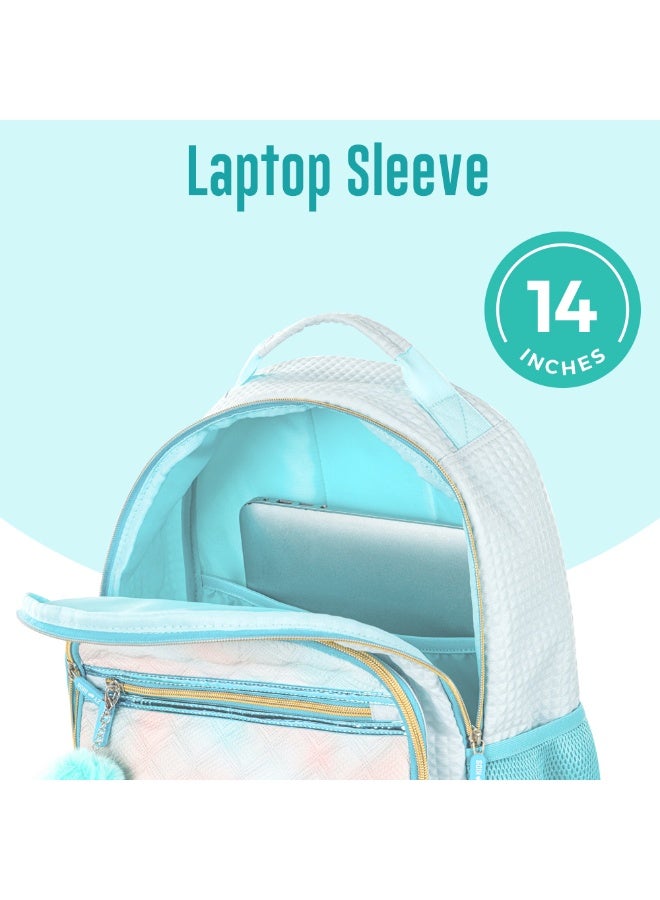 Eazy Kids 18" Set of 3 Backpack w/ Lunch Bag and Pencil Case - Flora Green
