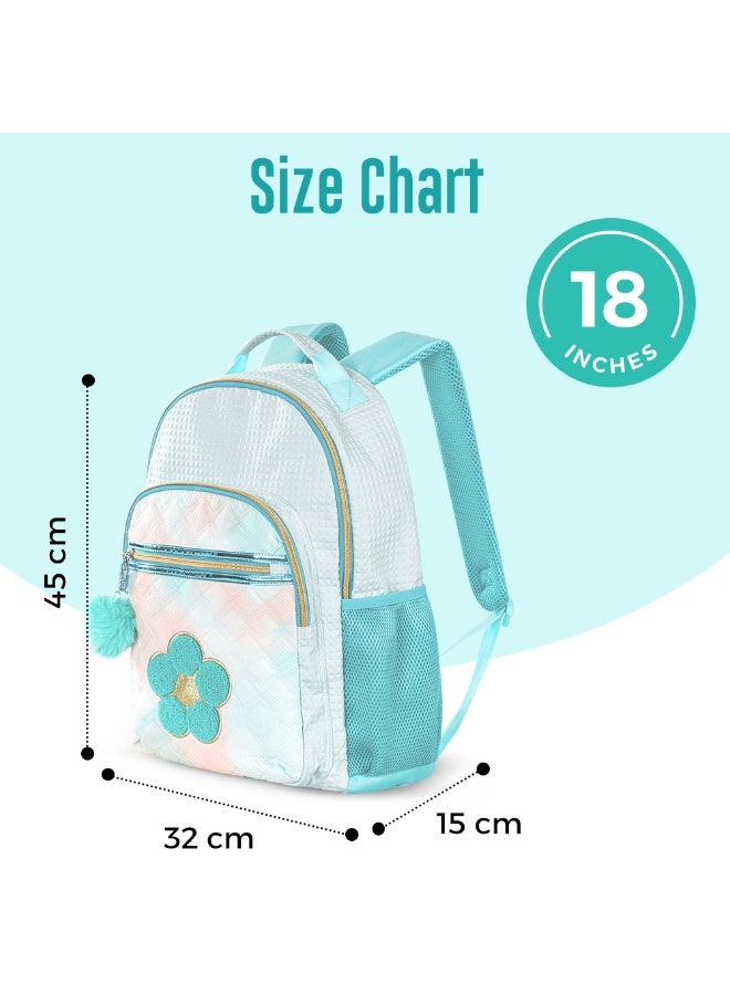 Eazy Kids 18" Set of 3 Backpack w/ Lunch Bag and Pencil Case - Flora Green