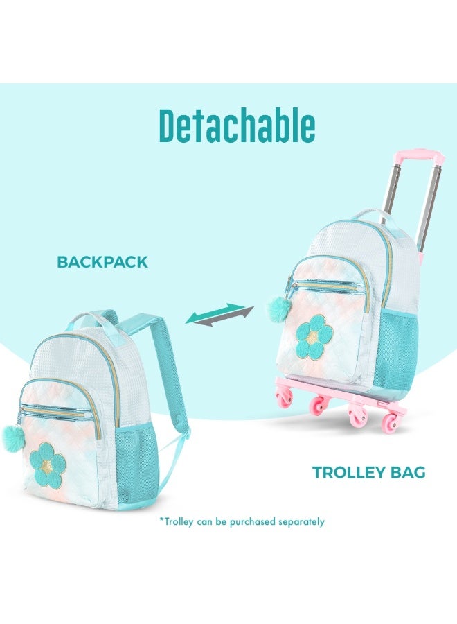 Eazy Kids 18" Set of 3 Backpack w/ Lunch Bag and Pencil Case - Flora Green