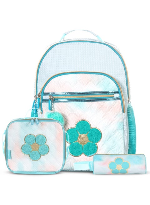 Eazy Kids 18" Set of 3 Backpack w/ Lunch Bag and Pencil Case - Flora Green