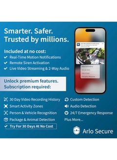 ARLO Arlo Essential Security Camera 2K | Indoor Only| 2nd Gen | Baby Monitor & Pet Camera | Wired Automated Privacy Shield, 2-Way Audio, Night Vision, Live Stream, Motion Alerts & Notifications White,2 Cam  - Image 2