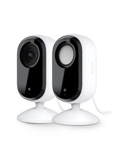 ARLO Arlo Essential Security Camera 2K | Indoor Only| 2nd Gen | Baby Monitor & Pet Camera | Wired Automated Privacy Shield, 2-Way Audio, Night Vision, Live Stream, Motion Alerts & Notifications White,2 Cam  - Image 1