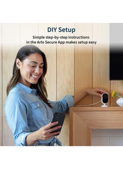 ARLO Arlo Essential Security Camera 2K | Indoor Only| 2nd Gen | Baby Monitor & Pet Camera | Wired Automated Privacy Shield, 2-Way Audio, Night Vision, Live Stream, Motion Alerts & Notifications White,2 Cam  - Image 5