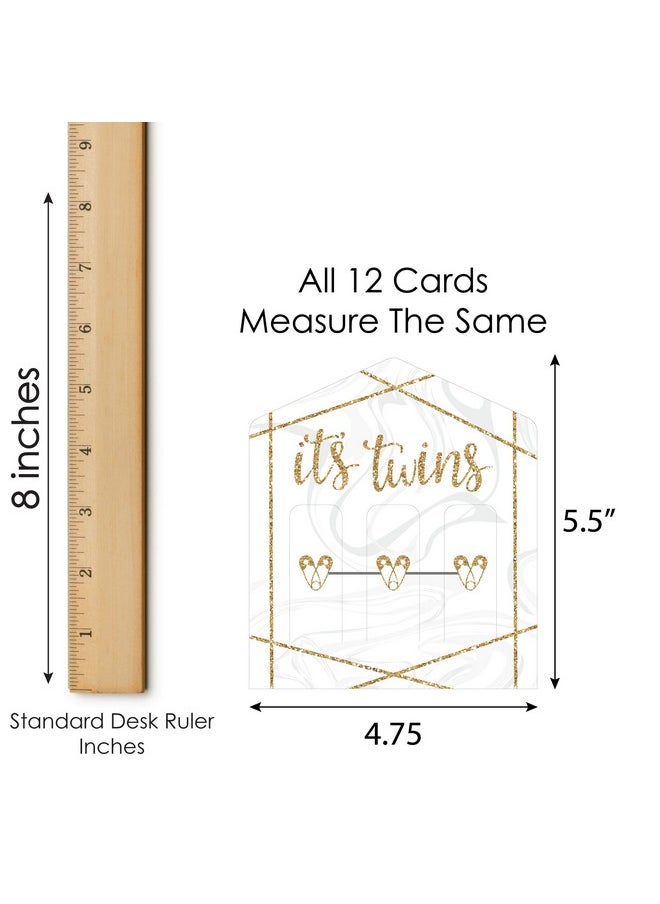 Big Dot of Happiness Big Dot of Happiness It’s Twins - Gold Twins Baby Shower Game Pickle Cards - Pull Tabs 3-in-a-Row - Set of 12  - Image 5