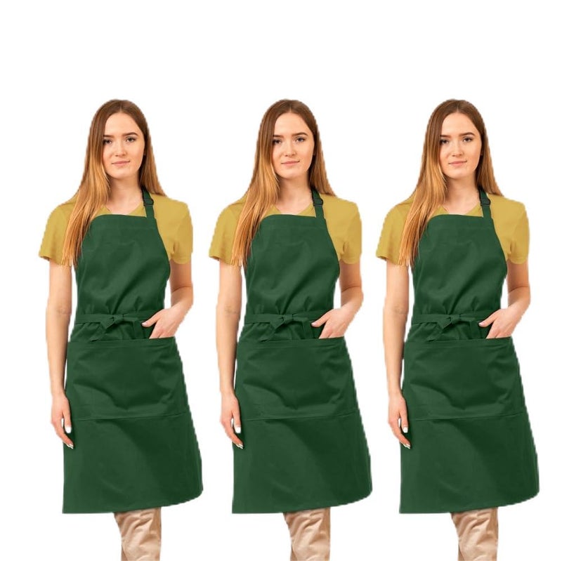 CRASOME Apron for Men Women Chef Cooking Restaurants Gardening Workshop Barbers with Adjustable Strap and Two Pockets